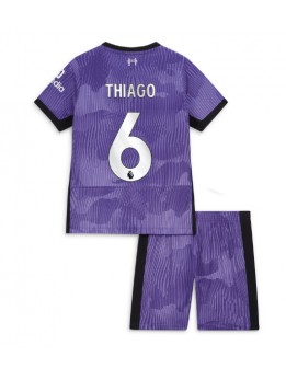 Liverpool Thiago Alcantara #6 Ausweichtrikot für Kinder 2023-24 Kurzarm (+ Kurze Hosen)